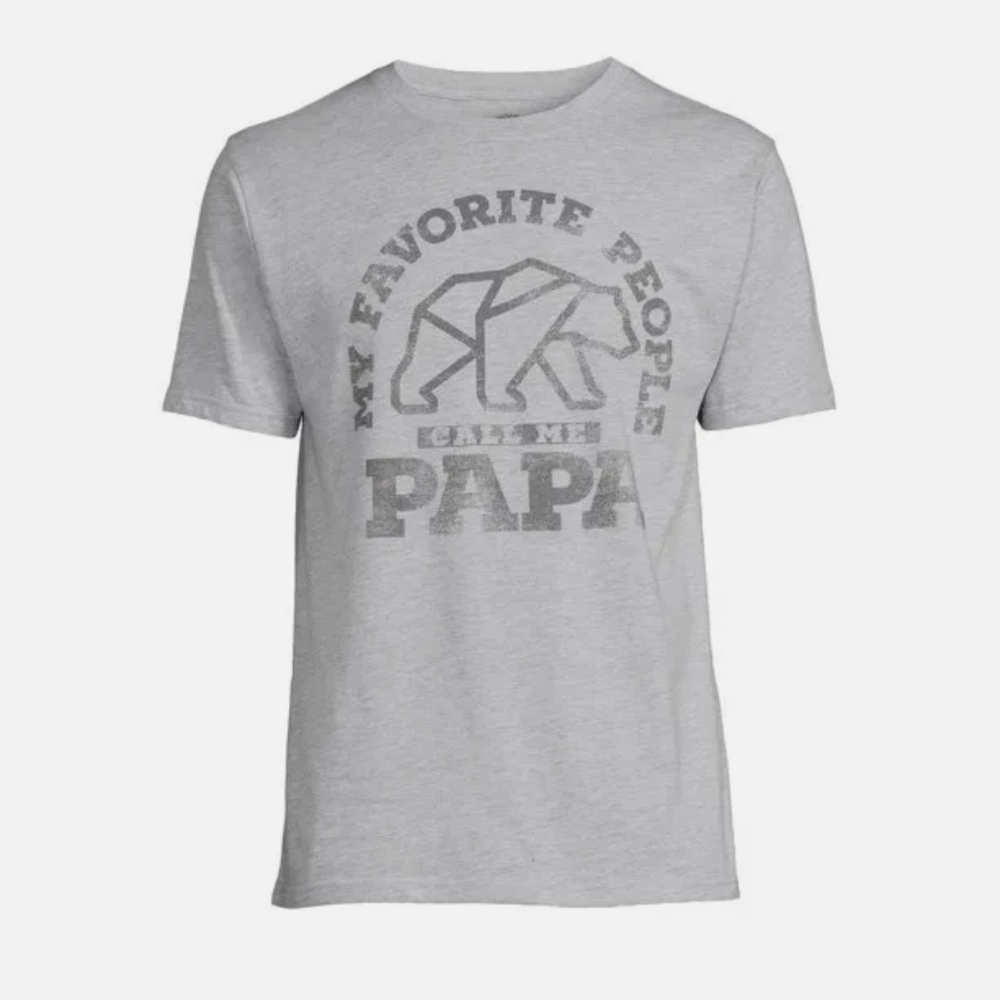 Way To Celebrate Father's Day Men's S(34-36) 'Favorite People Call Me' Tee Gray
